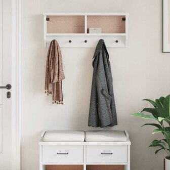 Wandkapstok SANDNES wit 87x12x35 cm massief grenenhout