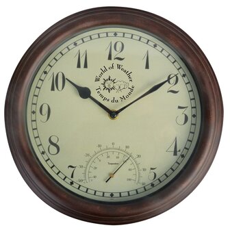 stationsklok met thermometer 30,5 cm TF007