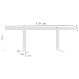 Rugleuning voor palletbank 110 cm ijzer wit