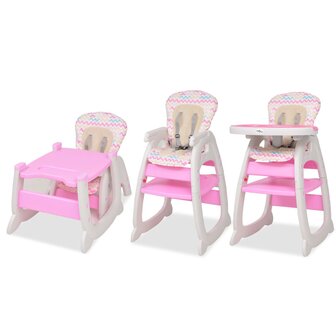 Kinderstoel met blad 3-in-1 verstelbaar roze