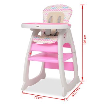 Kinderstoel met blad 3-in-1 verstelbaar roze