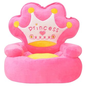 Kinderstoel prinses pluche roze