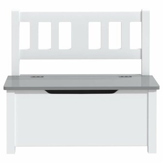 Kinderopbergbankje 60x30x55 cm MDF wit en grijs