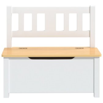 Kinderopbergbankje 60x30x55 cm MDF wit en beige