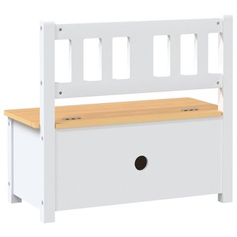 Kinderopbergbankje 60x30x55 cm MDF wit en beige