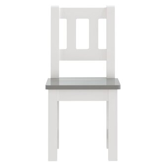 3-delige Kindertafel- en stoelenset MDF wit en grijs