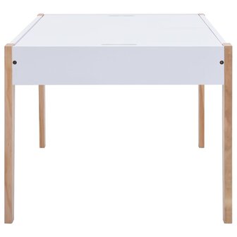 3-delige Kindertafel- en stoelenset krijtbord zwart en wit