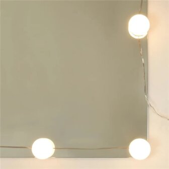 Kaptafelset met LED&#039;s bewerkt hout hoogglans wit