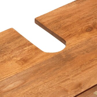 3-delige Badkamermeubelset massief mangohout bruin en zwart