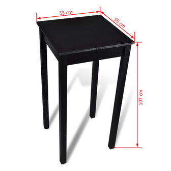 Bartafel met 2 barkrukken zwart