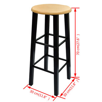 Eetset hout met zwart staal tan