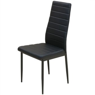 Eetkamerset tafel en stoel zwart 3-delig