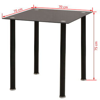 Eetkamerset tafel en stoel zwart 3-delig