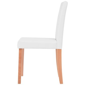 Eettafel met stoelen kunstleer en eikenhout cr&egrave;me 7-delig
