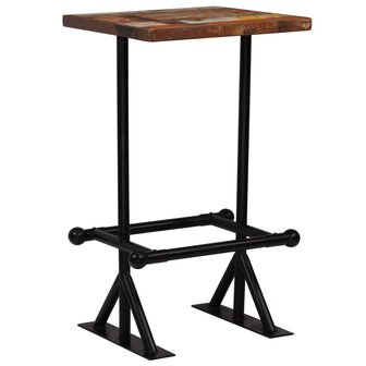 3-delige Barset massief gerecycled hout meerkleurig