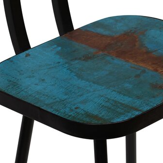 3-delige Barset massief gerecycled hout meerkleurig