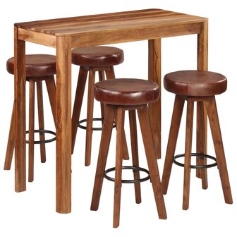 5-delige Barset 115x56x107 cm massief hout