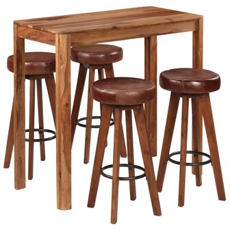 5-delige Barset 115x56x107 cm massief hout