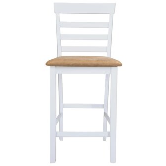 Bartafel en 4 barstoelen set hout wit