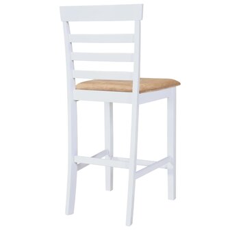 Bartafel en 4 barstoelen set hout wit
