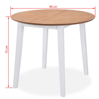 Eetkamerset MDF en rubberwood wit 5-delig