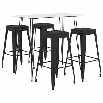 5-delige Barset wit en zwart