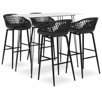 5-delige Barset wit en zwart