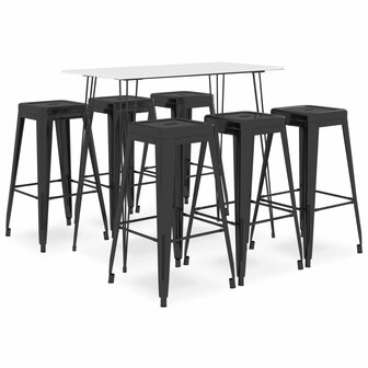 7-delige Barset wit en zwart