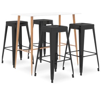 5-delige Barset wit en zwart