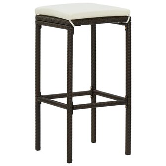 3-delige Barset poly rattan bruin