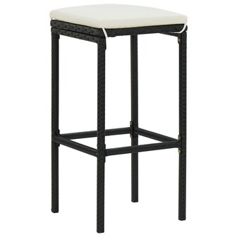 3-delige Barset poly rattan zwart