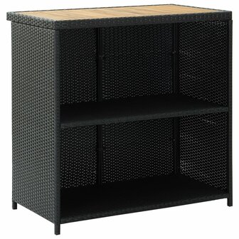 3-delige Barset poly rattan zwart