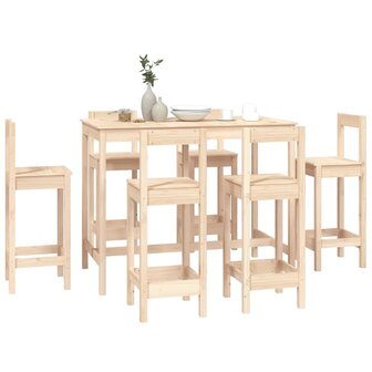 7-delige Barset massief grenenhout