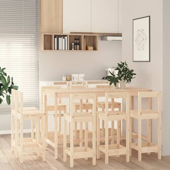 9-delige Barset massief grenenhout