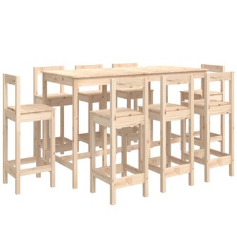 9-delige Barset massief grenenhout