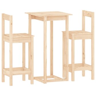 3-delige Barset massief grenenhout