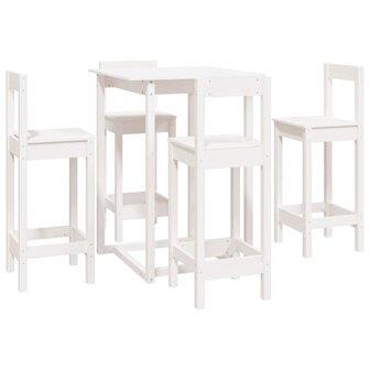 5-delige Barset massief grenenhout wit