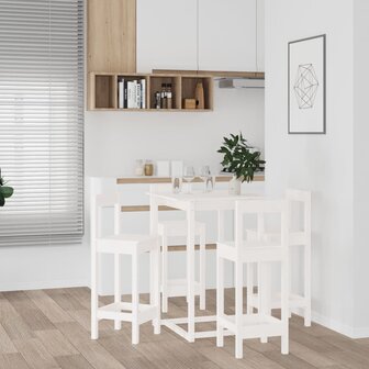 5-delige Barset massief grenenhout wit