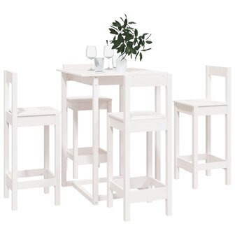 5-delige Barset massief grenenhout wit