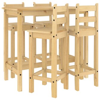 5-delige Barset massief grenenhout