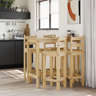 5-delige Barset massief grenenhout