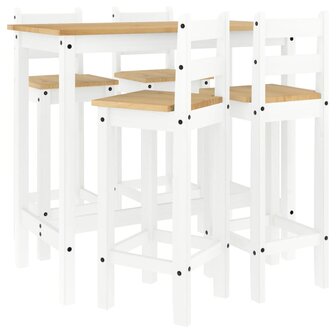 5-delige Barset massief grenenhout wit