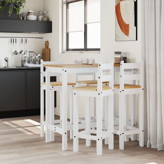 5-delige Barset massief grenenhout wit