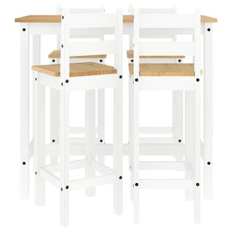 5-delige Barset massief grenenhout wit
