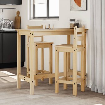 Barstoelen 2 st massief grenenhout