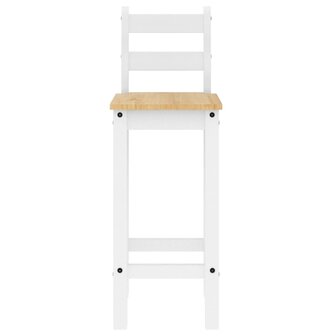 Barstoelen 2 st massief grenenhout wit