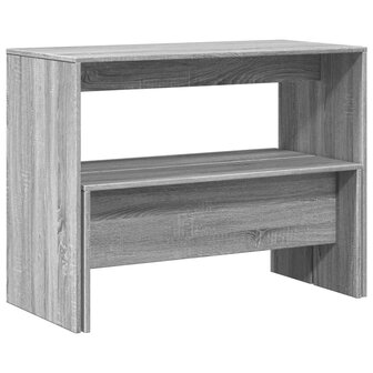 3-delige Eettafel en bankenset bewerkt hout grijs sonoma eiken