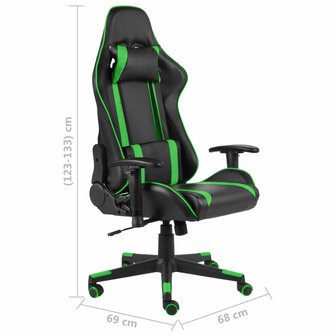 Gamestoel draaibaar PVC groen