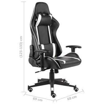 Gamestoel draaibaar PVC wit