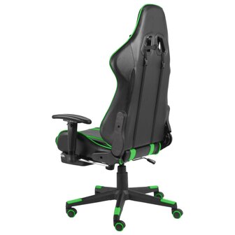 Gamestoel draaibaar met voetensteun PVC groen